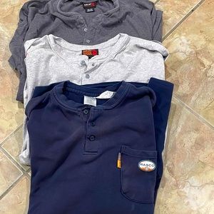 Total of 3 Work Shirts - (2) Ariat shirts - Size XXL-T (1) XL Rasco Blue Shirt